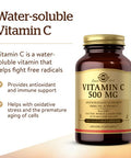 Solgar Vitamin C 500 Mg 100 Vegetable Capsules - Antioxidant & Immune Support - Overall Health - Supports Healthy Skin & Joints - Non Gmo Vegan Gluten Free Kosher - 100 Servings