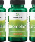 Swanson Maximum Strength Bromelain 1200 Gdu 500 Milligrams 60 Veg Capsules Enzyme (3 Pack)