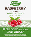 Nature'S Way Raspberry Leaves, 640 Mg Per Serving, 100 Capsules