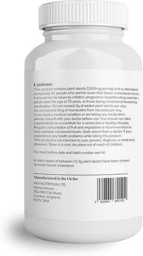 Hey Nutrition Cholesterol Complex Supplement - with Plant Sterols & Pine Bark Extract - Advanced Cholesterol Support - 90 Tablets/30 Servings - Non-GMO Vegan