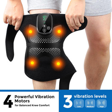 Democe Cordless Red Light Therapy For Knee Knee Massager With Heat Heated Knee Brace Knee Massger For Pain Relief Upgrade 4 Massage Area Knee Brace 660Nm & 850Nm Red Light For Knee Elbow Shoulder