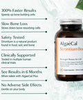 AlgaeCal - Strontium Boost Natural Calcium Supplement for Bone Density Increase Strontium Citrate 680 mg Easy to Swallow for Bone Health & Bone Strength Gluten-Free - 60 Veggie Caps- Made in USA