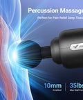 Merach Massage Gun With 10Mm Amplitude, Percussion Massage Tools With 6 Massage Heads, Portable Hand Held Muscle Massagers For Pain Relief Deep Tissue, Cool Gifts For Mens And Women (Black)