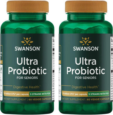 Swanson Ultra Probiotic for Seniors 30 Billion Cfu 60 Veg Capsules (2 Pack)
