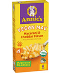 Annie's Vegan Mac and Cheddar Flavor Pasta and Sauce, Organic, Plant Based, Dinner Side or Snacks, 6 oz