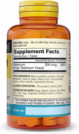 Mason Natural Selenium 200 mcg - Antioxidant Supplement for Immune Support & Prostate Health, Essential Trace Mineral, 60 Tablets (Pack of 3)