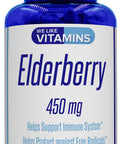 Elderberry 450mg - 200 Capsules - Super Immune Defense get Berry and Flower Flavonoids with Elderberry Capsule