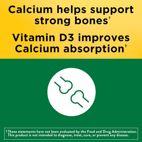 Nature Made Calcium Gummies 500 mg Per Serving with Vitamin D3 Dietary Calcium Supplement for Bone Support 80 Gummies 40 Day Supply