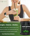 Nutrachamps Super Greens Powder Premium Superfood | 20+ Organic Green Veggie Whole Foods | Wheat Grass Spirulina Chlorella & More | Antioxidant Digestive Enzyme & Probiotic Blends