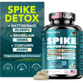Megneta Spike Support - Nattokinase 20000 Fu/G Bromelain 500Mg & Curcumin 800Mg Triple-Action Enzyme Complex With Quercetin & Dandelion Cardiovascular Circulatory Antioxidant & Immune Support