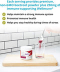 humanN SuperBeets Immune with Grape Seed Extract Strengthen Your Natural defenses and Maintain a Strong Immune System Wellmune Beta Glucans Vitamin C Cranberry Cherry Flavor 5.5Ounce