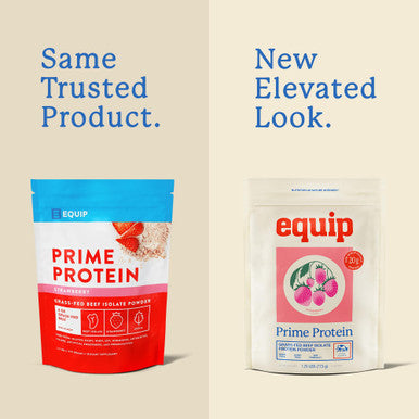Equip Foods Prime Protein Powder Clean Grass Fed Beef Protein Isolate Carnivore Protein Powder Paleo Keto Friendly | Gluten Dairy Free Helps Build & Repair Tissue 30 Servings Strawberry