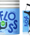 SmartLifeco Individually Wrapped Dental Floss Picks - Eco-Friendly Flosser Handle Made with Straw Wheat Blend Great for Travel PFA Free Toothpick Stick End Bamboo Charcoal Thread Whitens Teeth