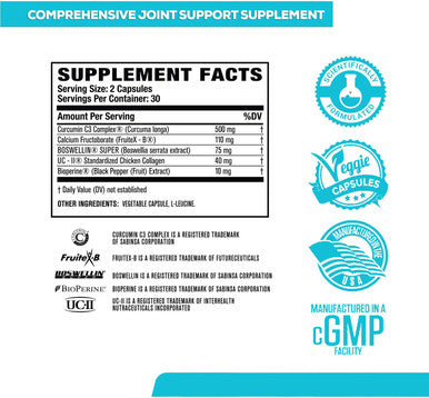 Joint Support Supplement ProSeries ScienceBacked UC2 Collagen C3 Turmeric Curcumin Powder Boswellin Super Boswellia Extract Joint Health Knee Support and Bone Strength 60 Veggie Pills