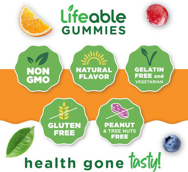 Lifeable Immune Support Gummies For Adult Elderberry Vitamin C And Zinc Great Tasting Elderberry Immune Support Supplement Gummies Immunity Gummies For Adults, Men, Women 90 Gummies