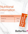 BetterYou Turmeric Oral Spray Liquid Immune Support Supplement, 325mg Strength per Single Spray, 0.85 Fl Ounce (128 Sprays), Orange