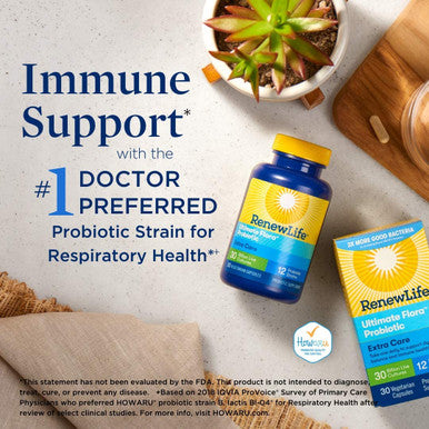 ReLife Adult Probiotic Ultimate Flora Probiotic Extra Care Shelf Stable Probiotic Supplement Vegetable Capsules 30 Count
