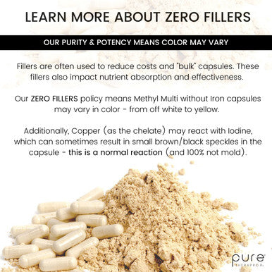 Methyl Multi Without Iron 240 Vegetable Capsules This Vegan Formula Features Activated Vitamin Cofactors and Folate as Quatrefolic 5MTHF Patented Albion TRAACS Chelated Mineral Complexes