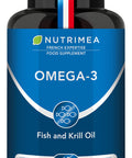 Laboratoires Nutrimea Omega 3 & Antarctic Krill - Wild Fish Oil - Natural Antioxidant - Cognition & Immune System - Concentrated EPA/DHA & Astaxanthin - Fish Oil - Made in France - Nutrimea