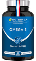 Laboratoires Nutrimea Omega 3 & Antarctic Krill - Wild Fish Oil - Natural Antioxidant - Cognition & Immune System - Concentrated EPA/DHA & Astaxanthin - Fish Oil - Made in France - Nutrimea