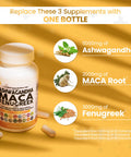 Ashwagan, Maca Root, Fenugreek Supplement 60 Count