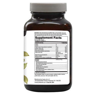 Country Life Maxi-Hair For Men With Saw Palmetto Dim & Biotin Hair Support 60 Softgels Certified Gluten Free