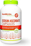 NutriBiotic Sodium Ascorbate Buffered Vitamin C Capsules Vegan NonAcidic and Easier on Digestion Than Ascorbic Acid Essential Immune Support and Antioxidant Supplement Gluten and GMO 250 Ct