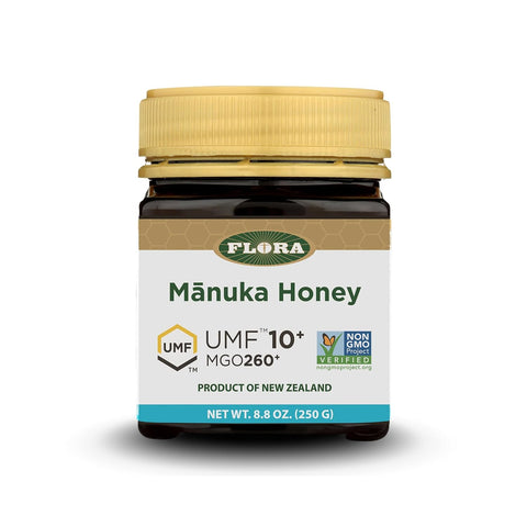 Flora - MÃƒâ€žÃ‚Ânuka Honey MGO 250+/10+ UMF, New Zealand Honey, 100% Traceable MGO,Natural Healing, Sore Throat Relief, Aids Digestion, 8.8-oz. Jar