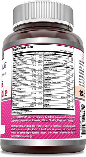 Amazing Nutrition Formulas Women's Multivitamin Supplement | 75 Tablets | Non-GMO | Gluten- | Made in USA