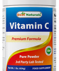 Best Naturals 100% Pure Vitamin C Powder 1 lb (454 Grams) Powder (Also Called Ascorbic Acid)