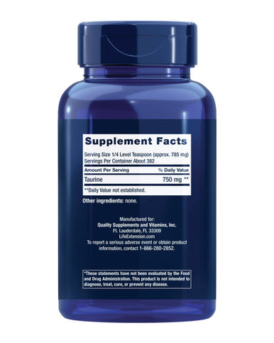 Life Extension Taurine Powder 750 mg 300 grams