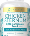 Carlyle Chicken Sternum Cartilage Collagen Capsules | Type II 3000mg | 120 Pills | with Hyaluronic Acid | Non-GMO Gluten