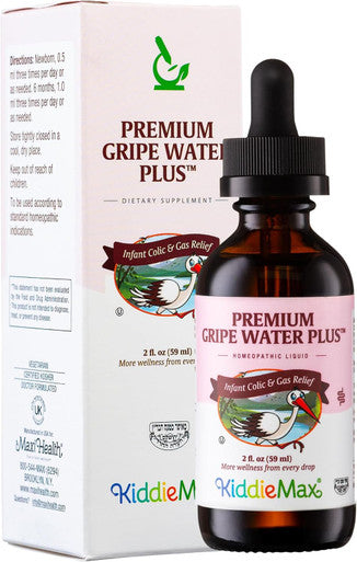 Maxi Health Homeopathic Gripe Water for Baby's - Infant Colic Hiccup Gas Relief | Premium Herbal Fast Acting Drops (Unflavored 59 mL (Pack of 2))