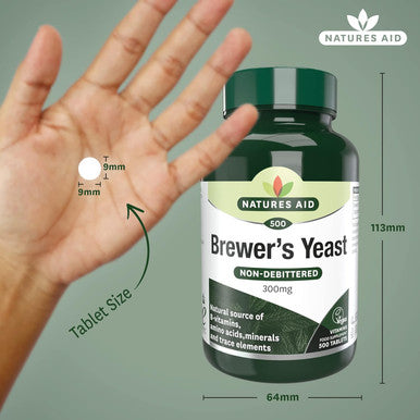 Natures Aid Brewers Yeast 300 Mg 500 Tablets (Natural Source Of B-Vitamins Amino Acids Minerals And Trace Elements Vegan Society Approved Made In The Uk)