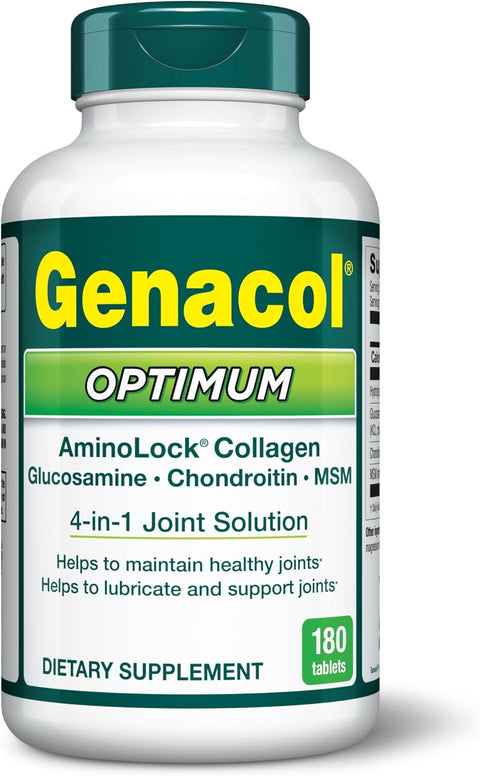 Genacol Optimum â€“ Glucosamine Chondroitin Msm And Ultra-Hydrolyzed Collagen Tablets Maintains Healthy Joints Protects & Lubricate Cartilage 90 Tablets (30-Day Supply)