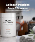 Codeage Multi Collagen Peptides Protein Capsules 5 Collagen Types Grass-Fed & Hydrolyzed Bovine Collagen Pills Supplement Ashwagandha Amla Berry Vitamins Collagen Peptides - 90 Capsules