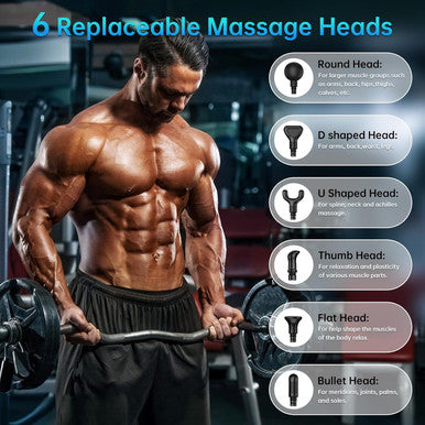 Massage Gun Deep Tissue, Mini Percussion For Athletes, Portable Muscle With 6 Attachments Pain Relief - Back, Neck, Body & 30 Speed (Black)