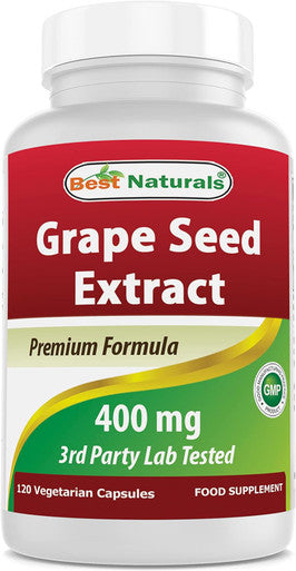 Best Naturals Grape Seed Extract 400 Mg Veggie Capsule 120 Count