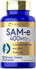 Carlyle Sam-E 400Mg 30 Tablets S-Adenosylmethionine Pills Vegetarian Non-Gmo Gluten Free Supplement