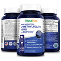 NusaPure L Methylfolate 15mg | 120 Veggie Capsules | Bioperine | Max Potency | Non-GMO, | Methyl Folate