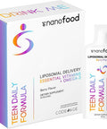 Codeage Multivitamins For Teens Liquid Vitamin C for Teenagers Vitamin A B6 B12 D3 E For Kids Biotin Zinc Omega-3 Folate Liposomal Vitamins Supplement One Daily Sachet Vegan Non-GMO 30 Pouches