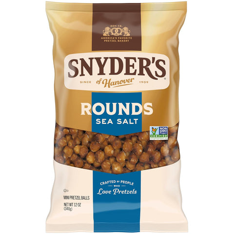 Snyder's of Hanover Pretzels Rounds Sea Salt 3.5 Oz (Pack of 8)