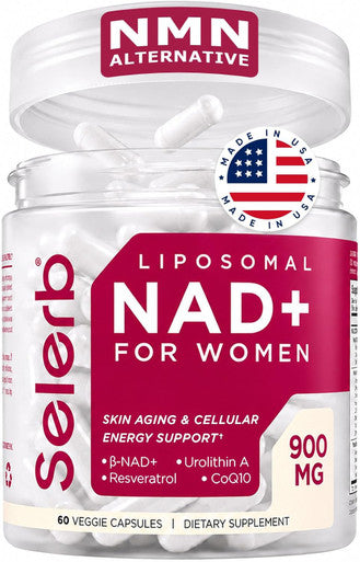 NAD+ Supplement for Women - NMN Alternative with -NAD+ Trans-Resveratrol CoQ10 D-Ribose - Promotes Cellular Renewal Energy and Radiant Skin Health - 60 Capsules Advanced