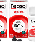 Feosol Original Iron Supplement Tablets Nonheme 325mg Ferrous Sulfate (65mg Elemental Iron) per Iron Pill 1 Per Day 120ct 4 Month Supply for Energy and Immune System Support Made in USA