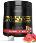 EHP Labs OxyShred Hardcore Super Dosed Pre Workout Powder Preworkout Powder with L Glutamine and Acetyl L Carnitine Energy Boost Drink 275mg of Caffeine Watermelon Candy 40 Servings