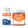 Bulletproof Vitamins A+D+K, 60 Sugar-Free Gummies, Strawberry Orange Flavor |1000Mcg K1, 900Mcg A, 180Mcg K2, 50Mcg D3 | Zinc With Copper, 15Mg Zinc, 2Mg Copper, 60 Capsules
