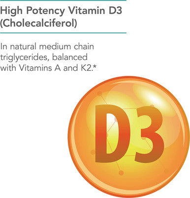 NutriCology Vitamin D3 Complete 5000 High Potency for Bone and Immunce Support 60 Softgels