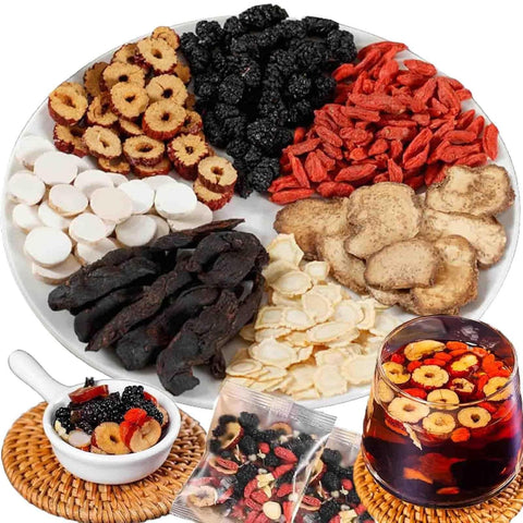 Ginseng & Mulberry Herbal Tea,Kidney Tea Formula Ginseng Six Treasure TeaBags,Treasure Kidney Cleanse and Wolfberry(30pcs)