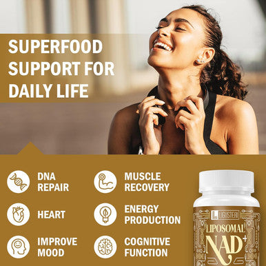 Nad Supplement 1500Mg, Liposomal Nad+ Supplement With Tmg, 98%+ Absorption, Pure Nad Plus, Non-Gmo Aging Defense, Cellular Energy, Heart & Brain Function, Longevity, 120 Softgels