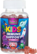 Kids Immune Support Gummy - with Vitamin C, Zinc & Echinacea - Tasty Fruit Flavored Vitamins, Non-GMO, Vegan, Natural Chewable Supplement for Children by Nature's Gummies - 60 Gummies